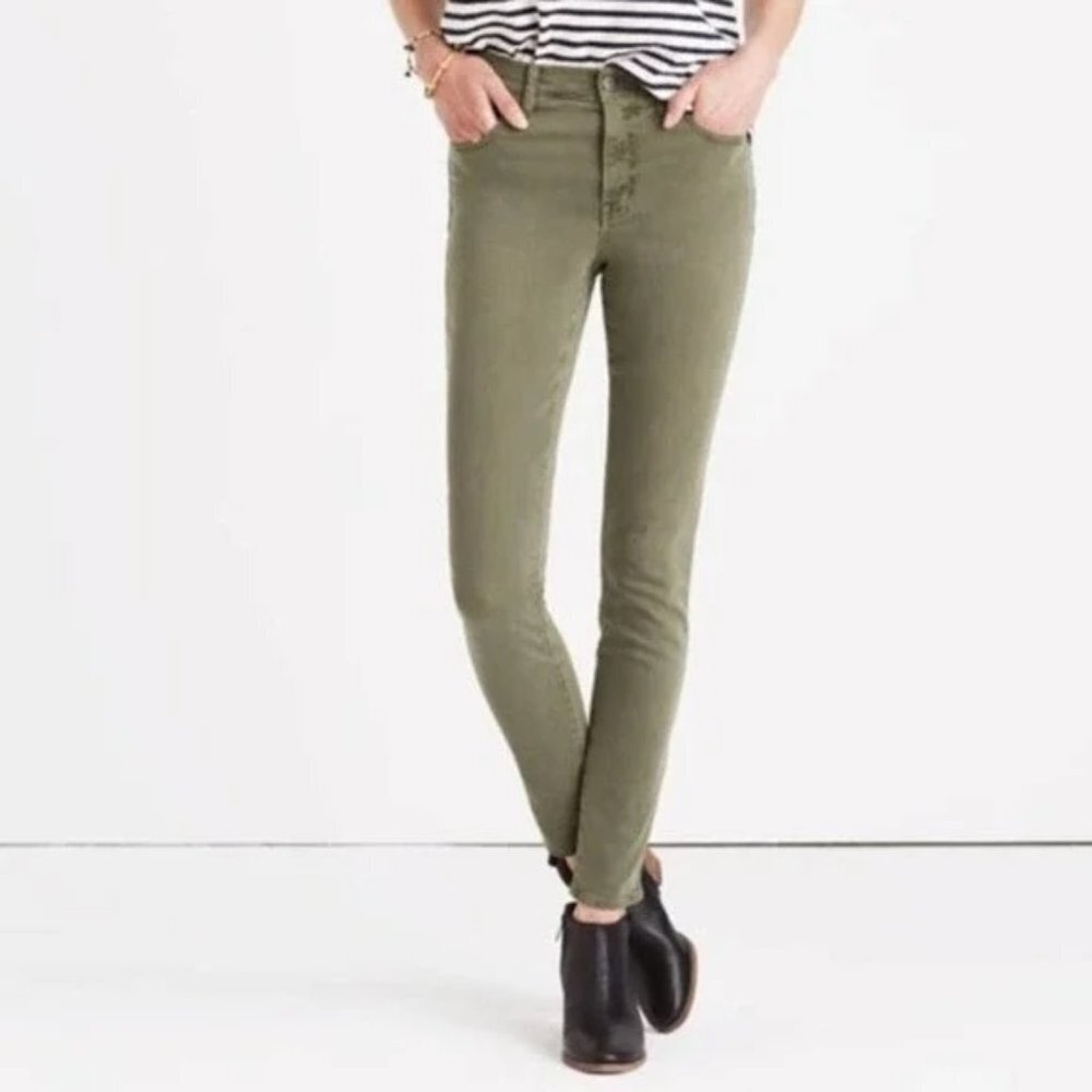 Madewell 9” High Riser Skinny Skinny Crop Jeans Olive Women 25
